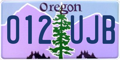 OR license plate 012UJB