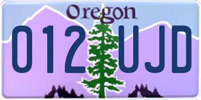 OR license plate 012UJD