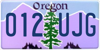 OR license plate 012UJG
