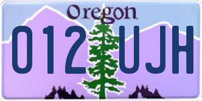 OR license plate 012UJH