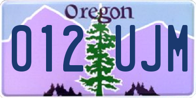 OR license plate 012UJM