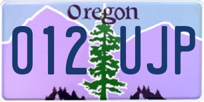 OR license plate 012UJP