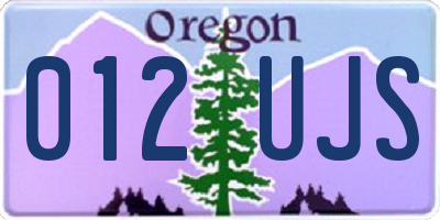 OR license plate 012UJS