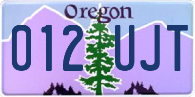 OR license plate 012UJT