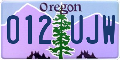 OR license plate 012UJW