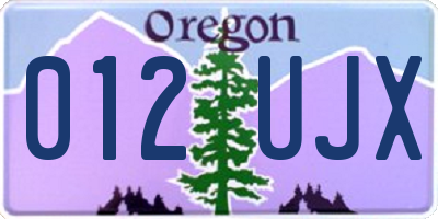 OR license plate 012UJX
