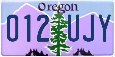 OR license plate 012UJY