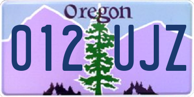 OR license plate 012UJZ