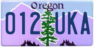 OR license plate 012UKA