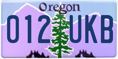 OR license plate 012UKB