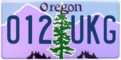 OR license plate 012UKG