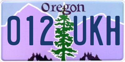 OR license plate 012UKH