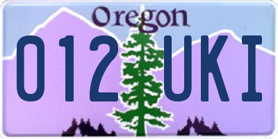 OR license plate 012UKI