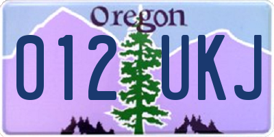 OR license plate 012UKJ