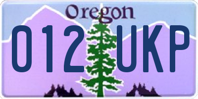 OR license plate 012UKP