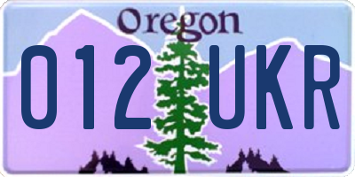 OR license plate 012UKR