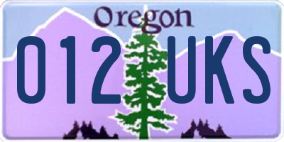 OR license plate 012UKS