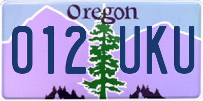 OR license plate 012UKU