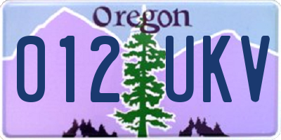 OR license plate 012UKV