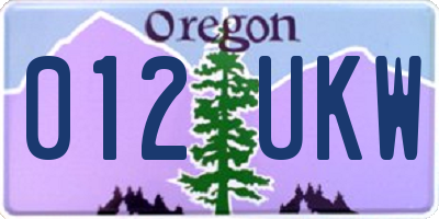 OR license plate 012UKW