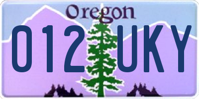 OR license plate 012UKY