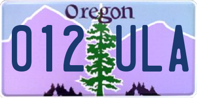 OR license plate 012ULA