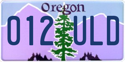 OR license plate 012ULD