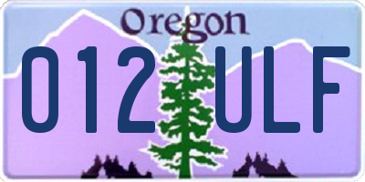 OR license plate 012ULF