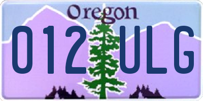 OR license plate 012ULG