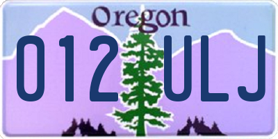 OR license plate 012ULJ