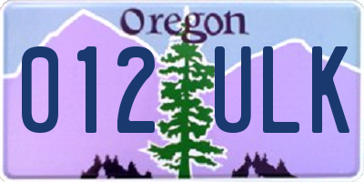 OR license plate 012ULK