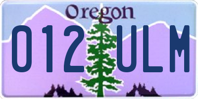 OR license plate 012ULM