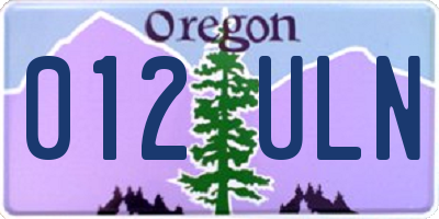 OR license plate 012ULN
