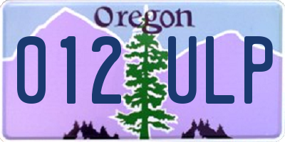 OR license plate 012ULP