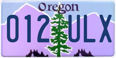 OR license plate 012ULX