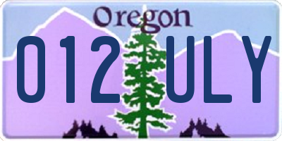 OR license plate 012ULY