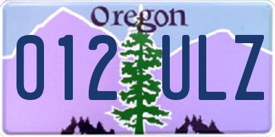 OR license plate 012ULZ