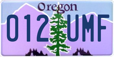 OR license plate 012UMF