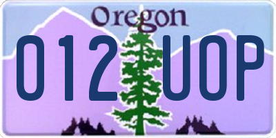 OR license plate 012UOP