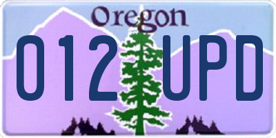 OR license plate 012UPD