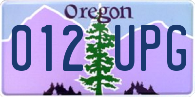 OR license plate 012UPG