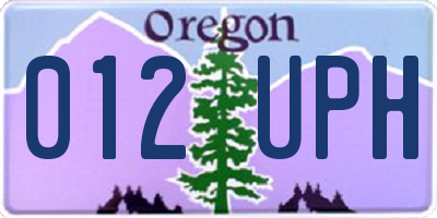 OR license plate 012UPH
