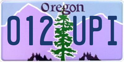 OR license plate 012UPI