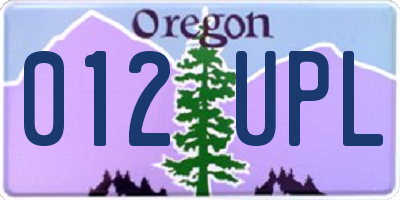 OR license plate 012UPL
