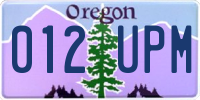 OR license plate 012UPM