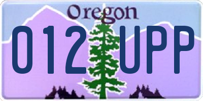 OR license plate 012UPP
