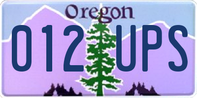 OR license plate 012UPS