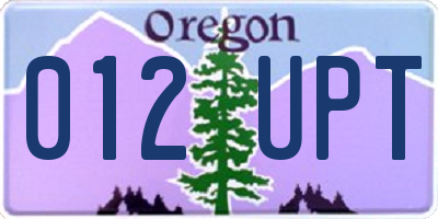 OR license plate 012UPT