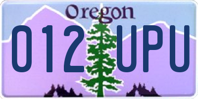 OR license plate 012UPU