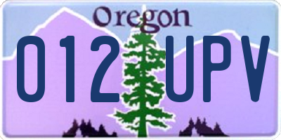 OR license plate 012UPV